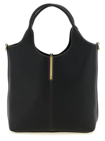 Tod's Small Metal Plate Shopping Bag Black