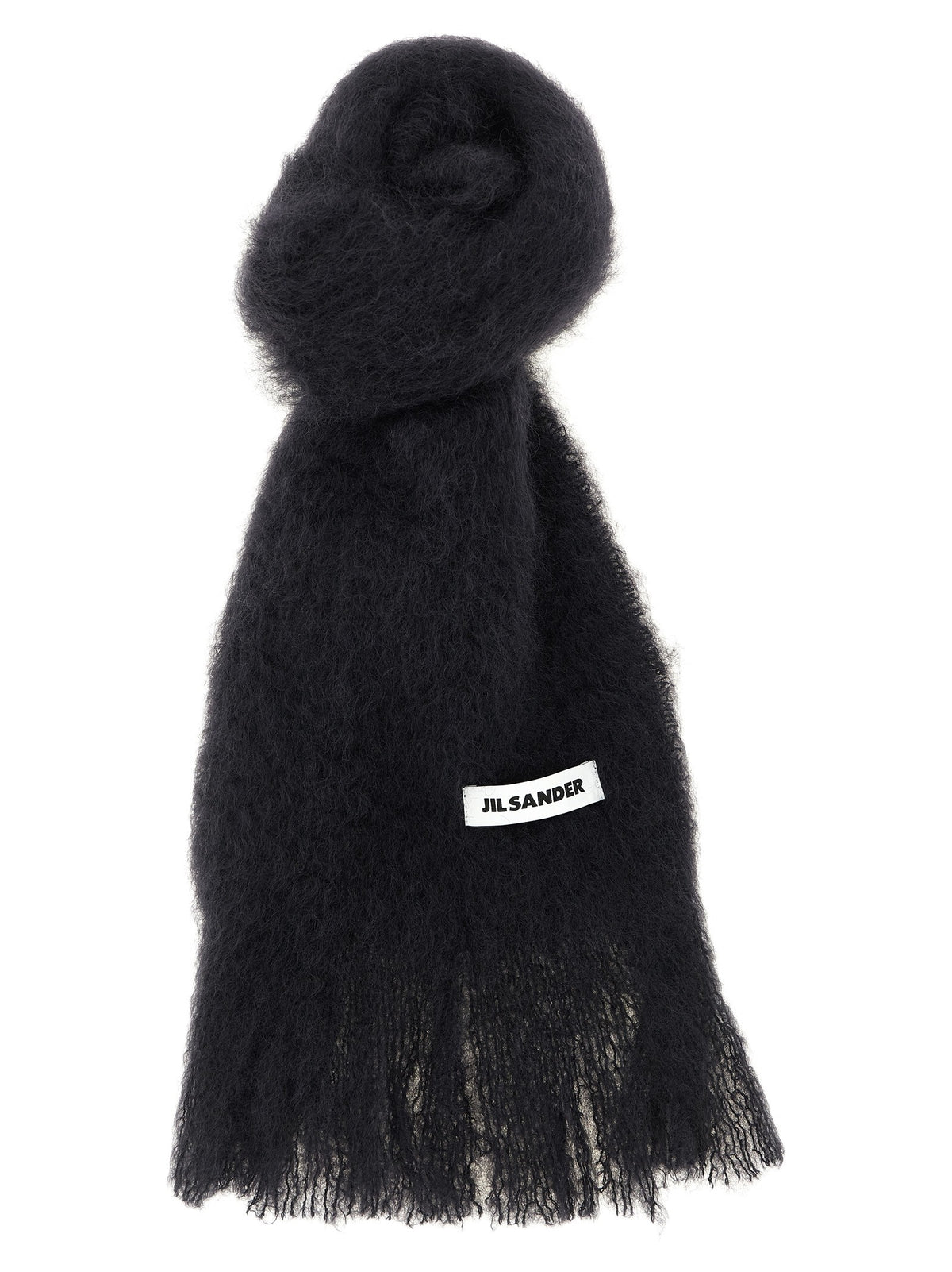 Jil Sander Small Mohair Scarf Black