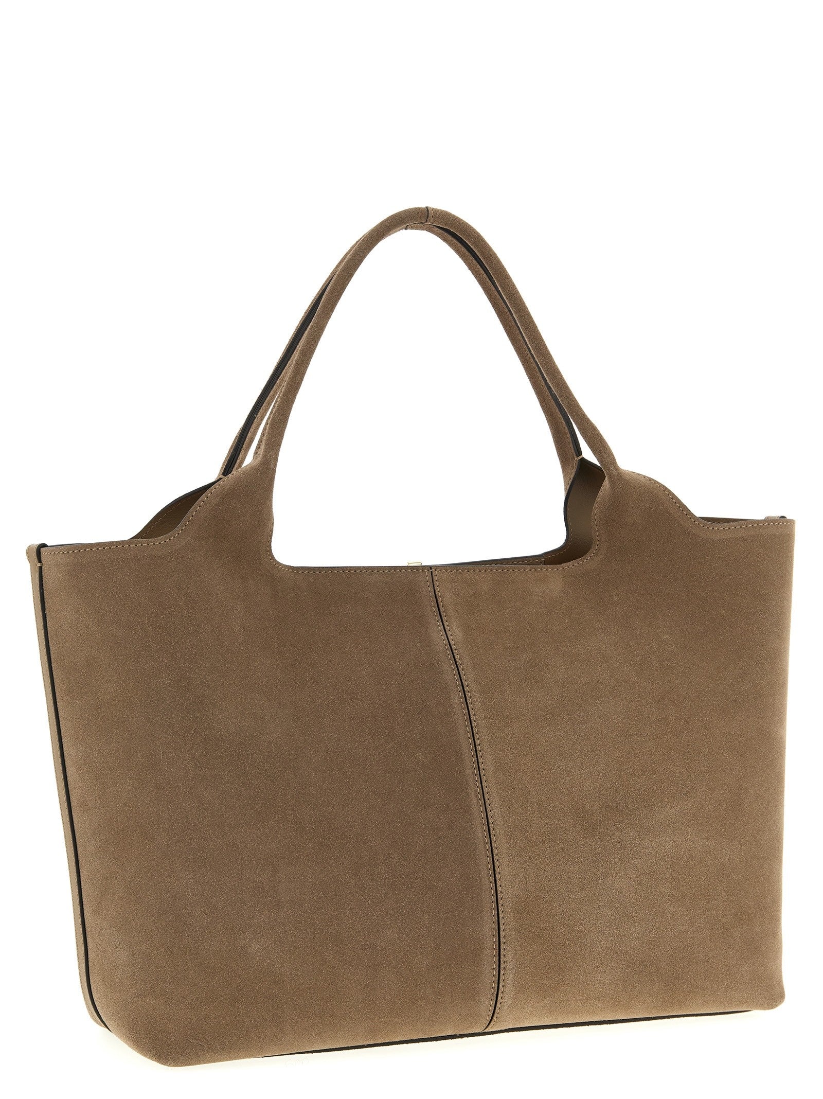 Tod's Small to Medium Suede Shopping Bag Beige
