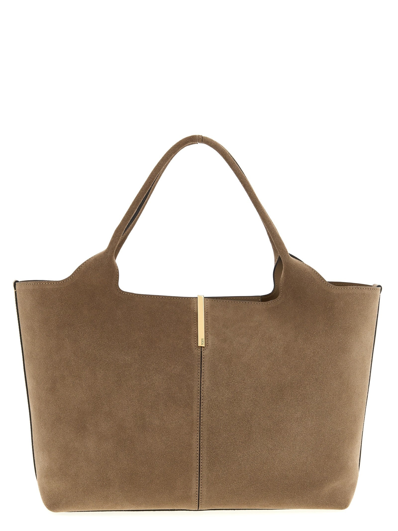 Tod's Small to Medium Suede Shopping Bag Beige