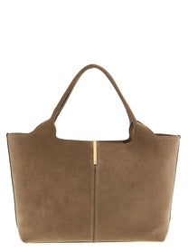 Tod's Small to Medium Suede Shopping Bag Beige