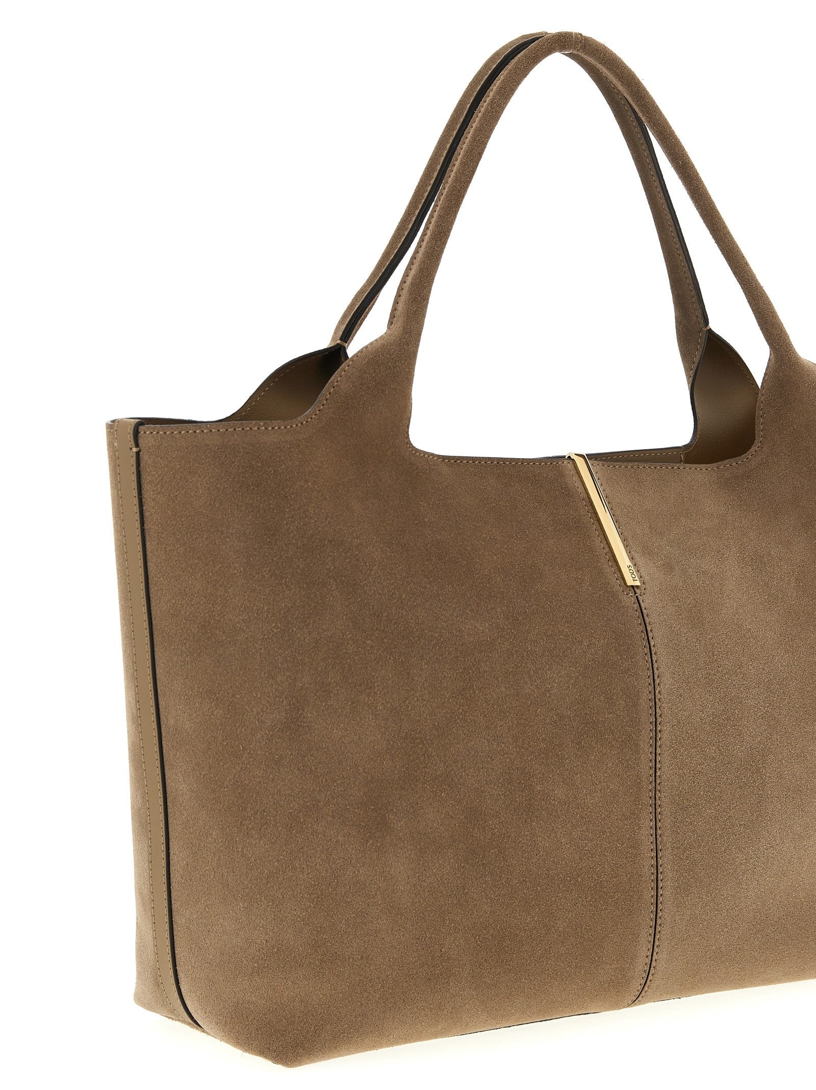Tod's Small to Medium Suede Shopping Bag Beige