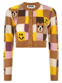 Moschino Smiley® Moschino Teddy Bear Cardigan Gold