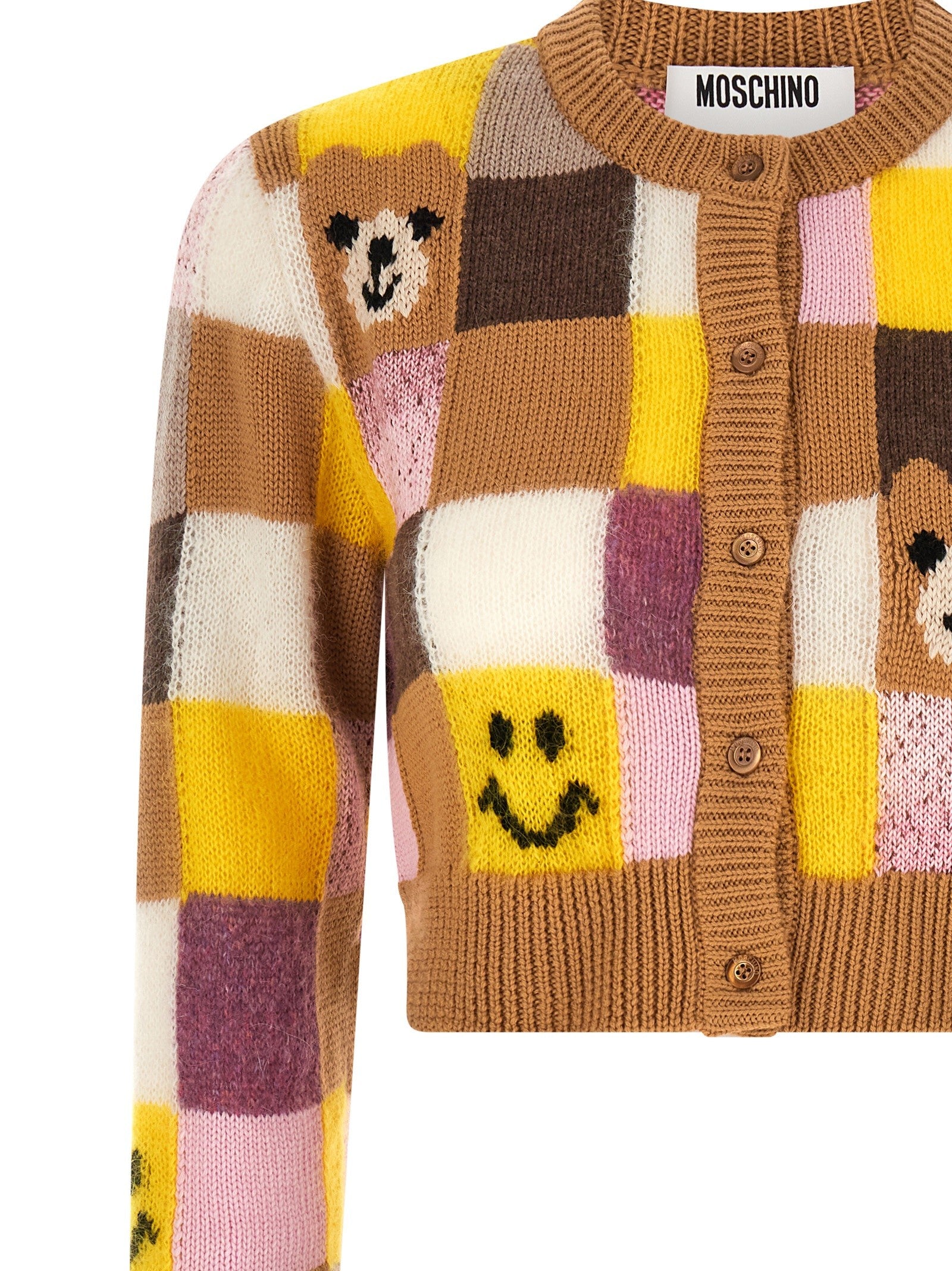 Moschino Smiley® Moschino Teddy Bear Cardigan Gold