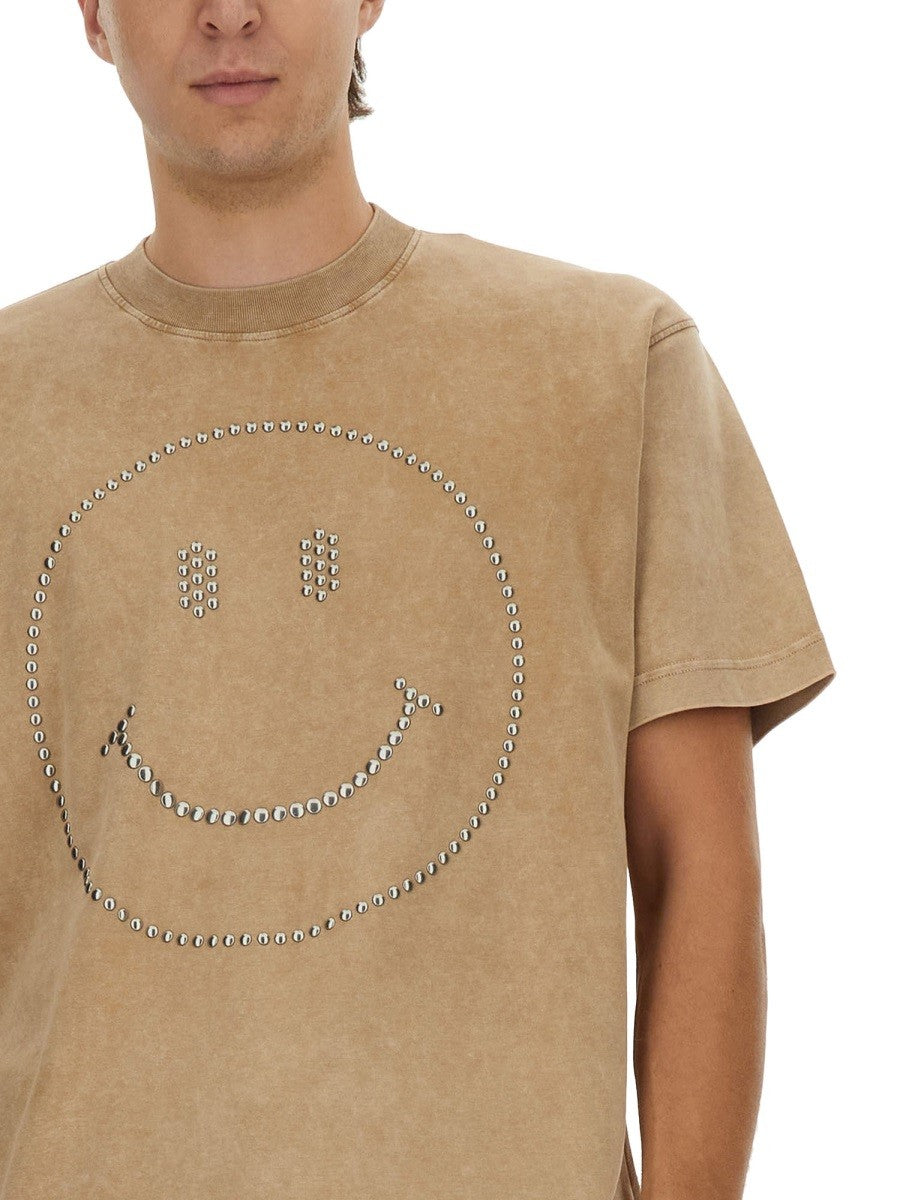 Moschino Men's Smiley® Heavy Cotton Shirt Brown