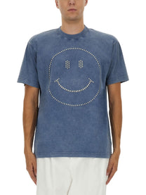 Moschino Men's Smiley® Heavy Cotton Shirt Blue