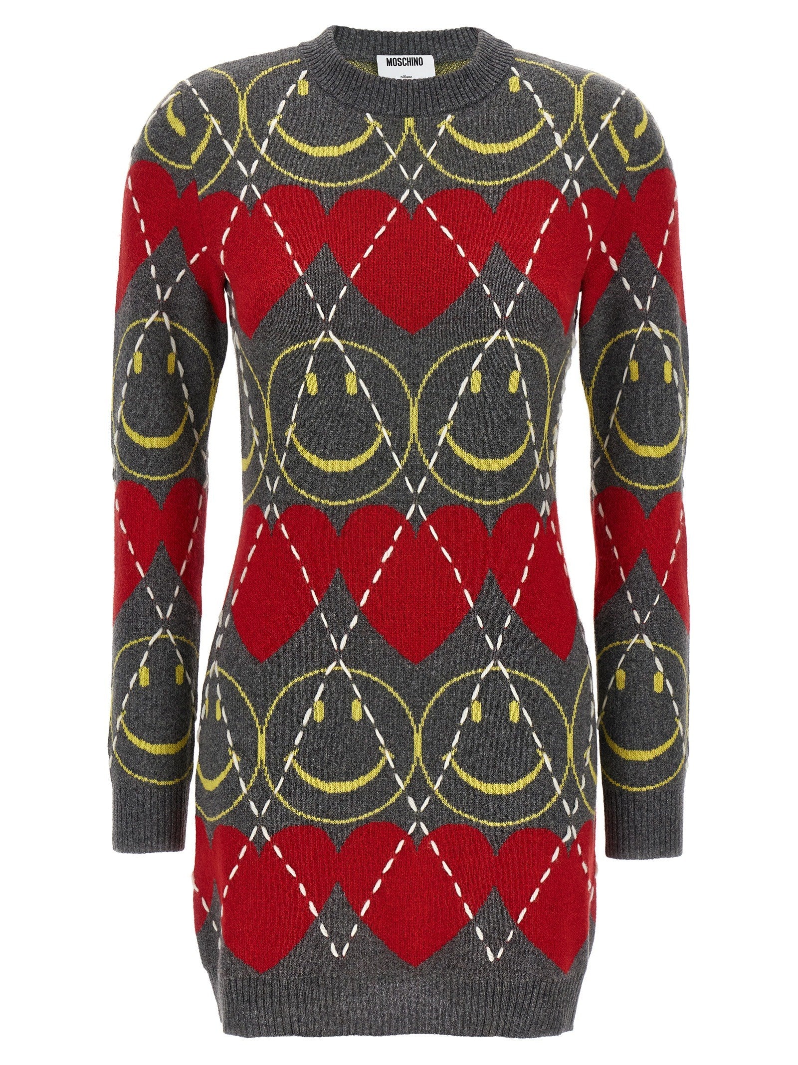 Moschino Smiley® Wool Dress Gold