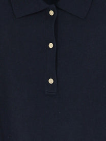S MAX MARA Women's Silk and Cashmere Polo Shirt Blue