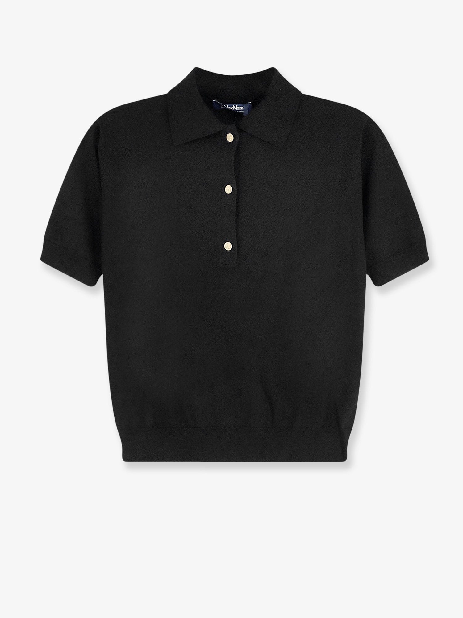 S MAX MARA Women's And Cashmere Polo Shirt Black
