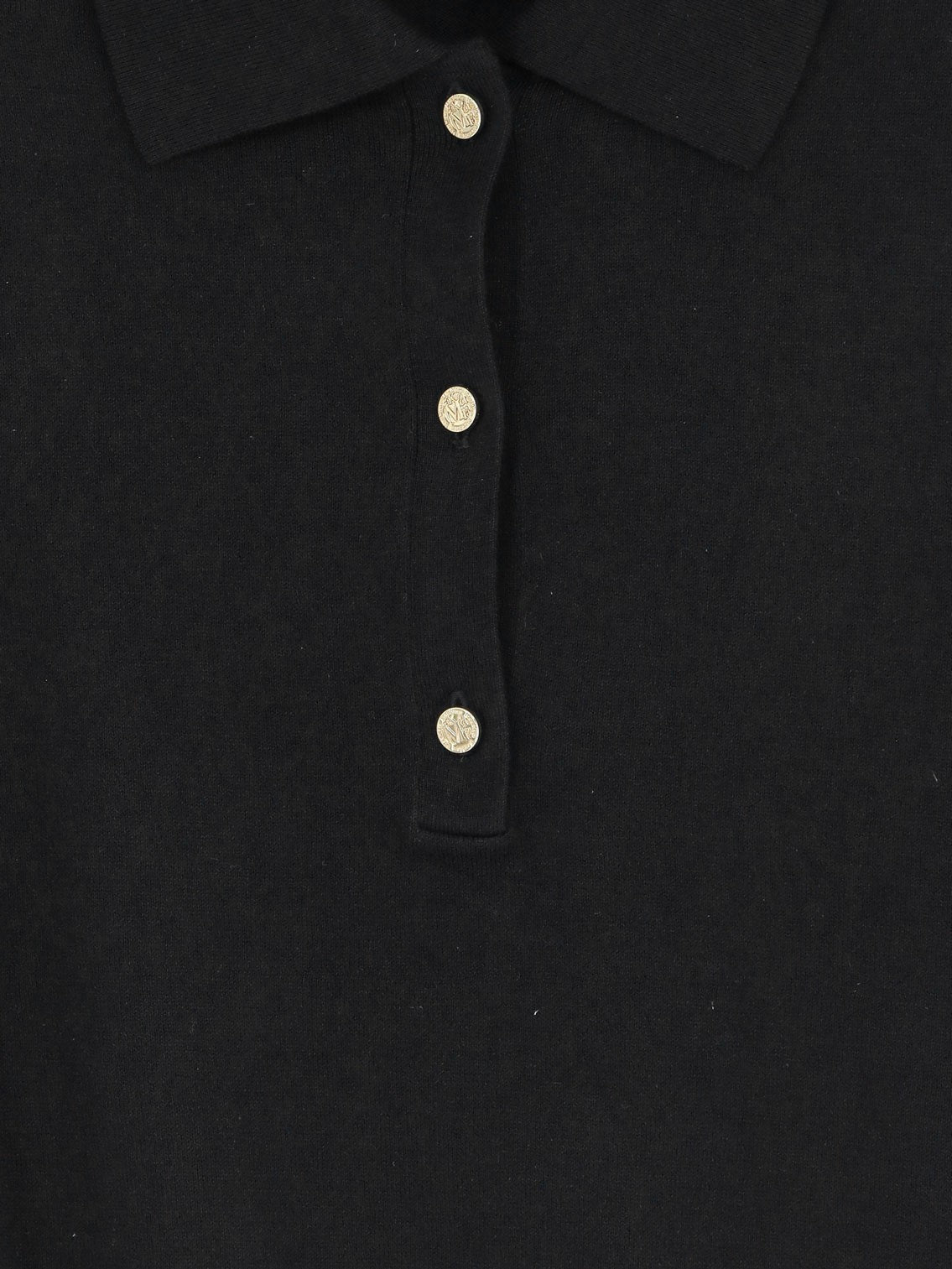 S MAX MARA Women's And Cashmere Polo Shirt Black