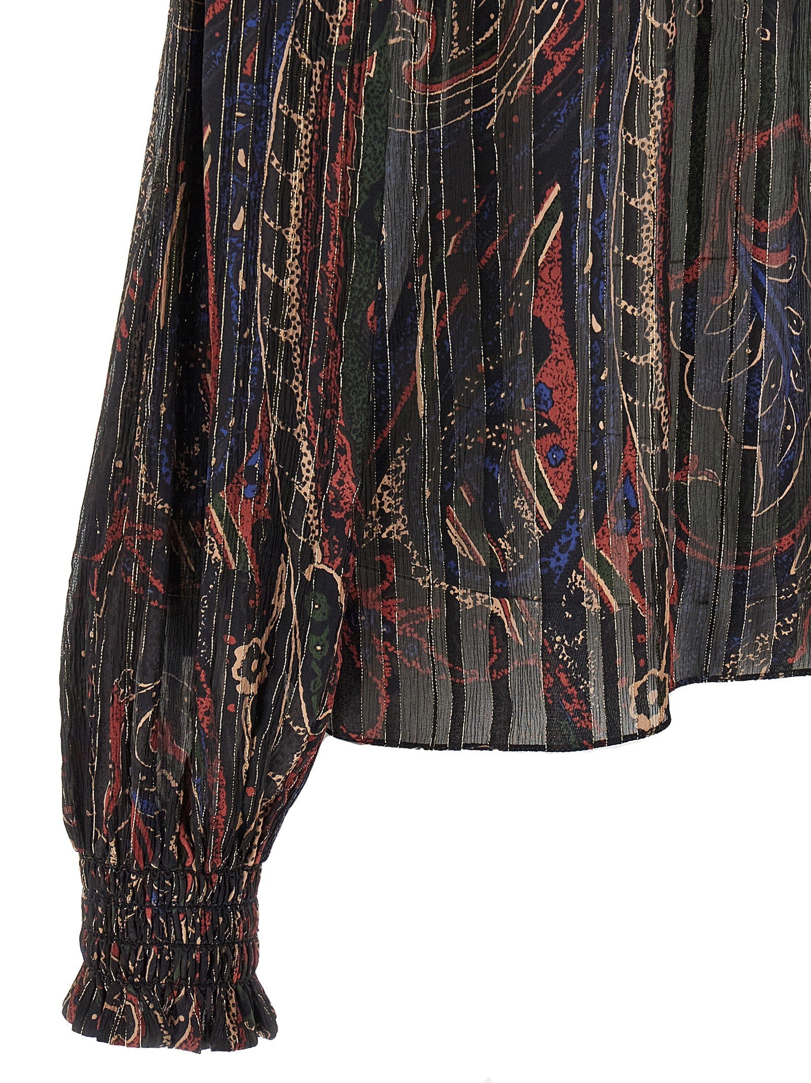 Saint Laurent Smock Stitch Blouse Gold