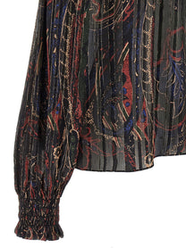 Saint Laurent Smock Stitch Blouse Gold