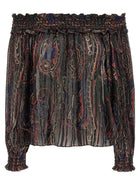 Saint Laurent Smock Stitch Blouse Gold