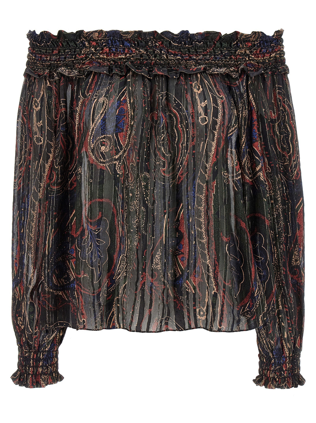 Saint Laurent Smock Stitch Blouse Gold