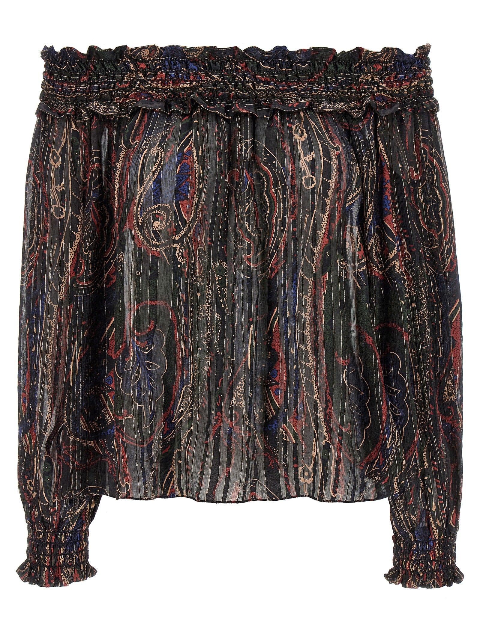 Saint Laurent Smock Stitch Blouse Gold