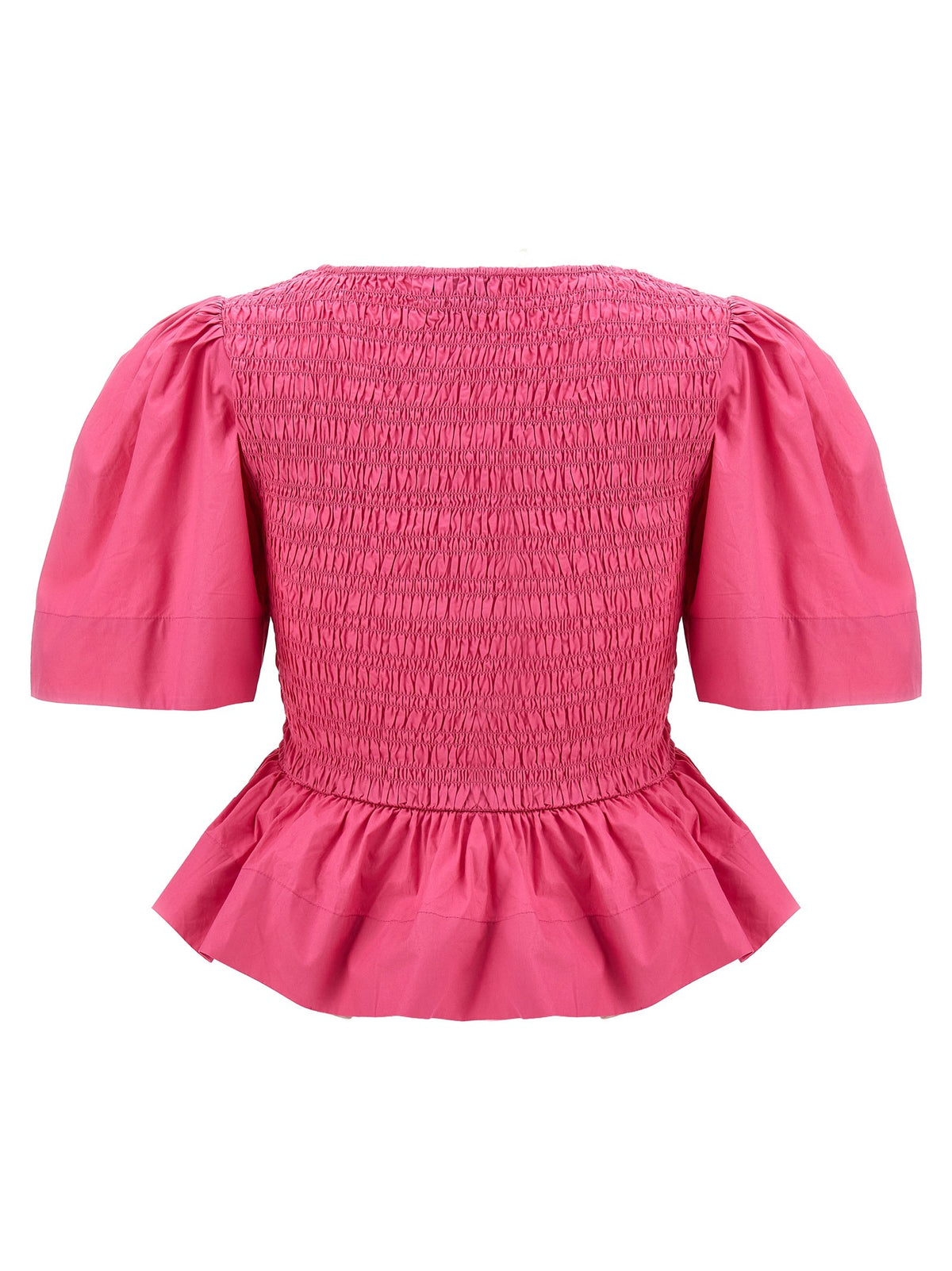 Ganni Smock Stitch Top Pink, view 2