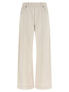 Brunello Cucinelli Smooth Sweatshirt Joggers Beige