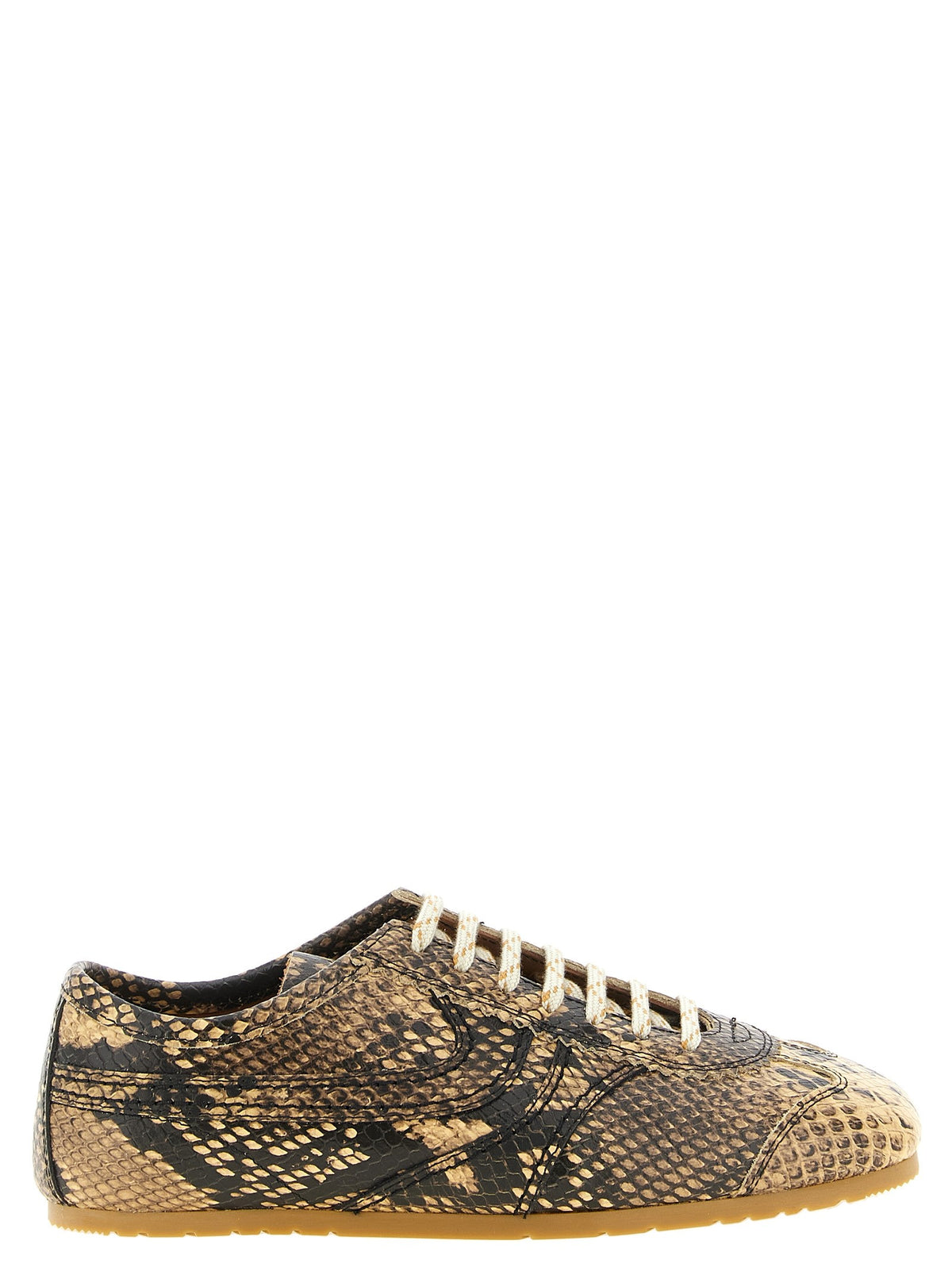 Dries Van Noten Snake Print Sneakers Beige