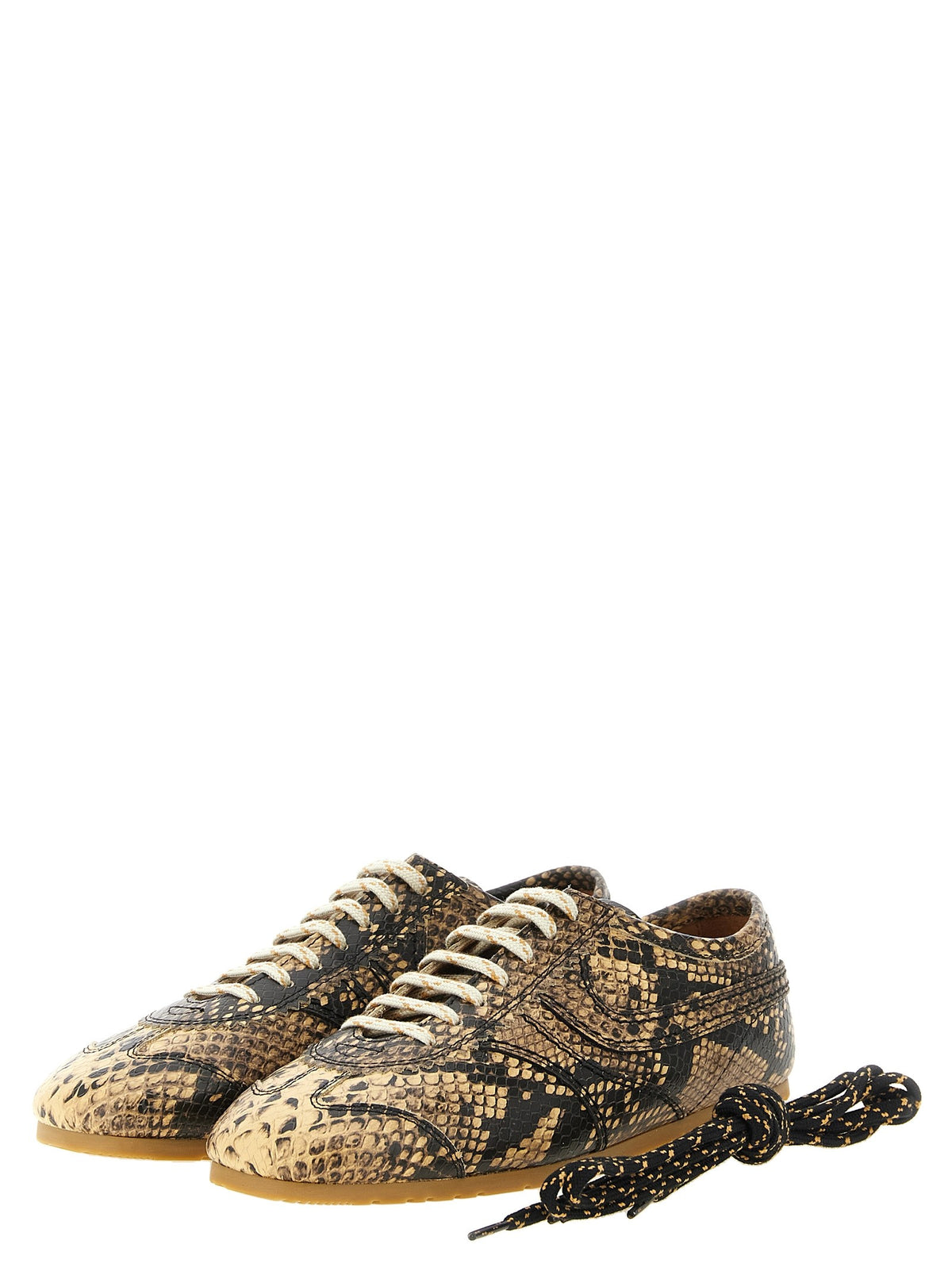 Dries Van Noten Snake Print Sneakers Beige