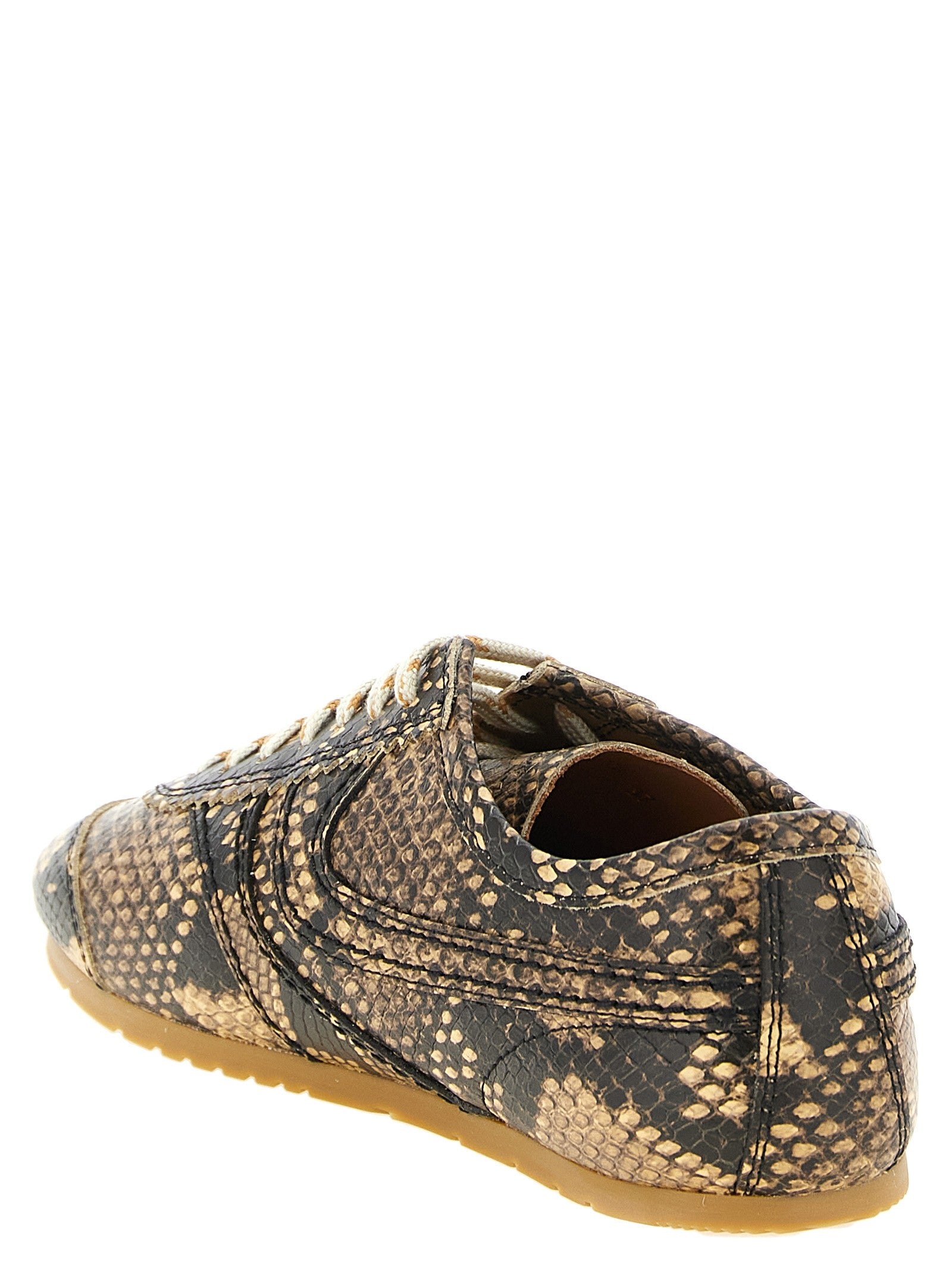 Dries Van Noten Snake Print Sneakers Beige