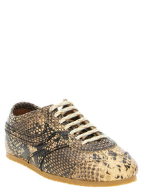 Dries Van Noten Snake Print Sneakers Beige
