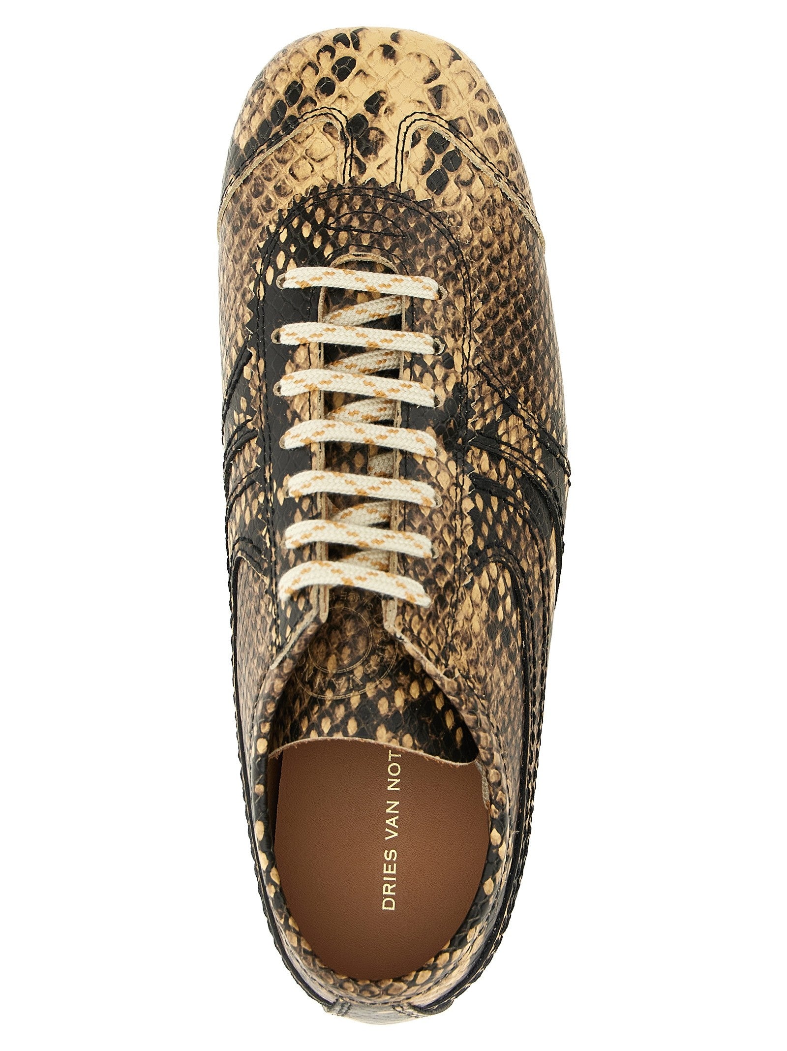 Dries Van Noten Snake Print Sneakers Beige
