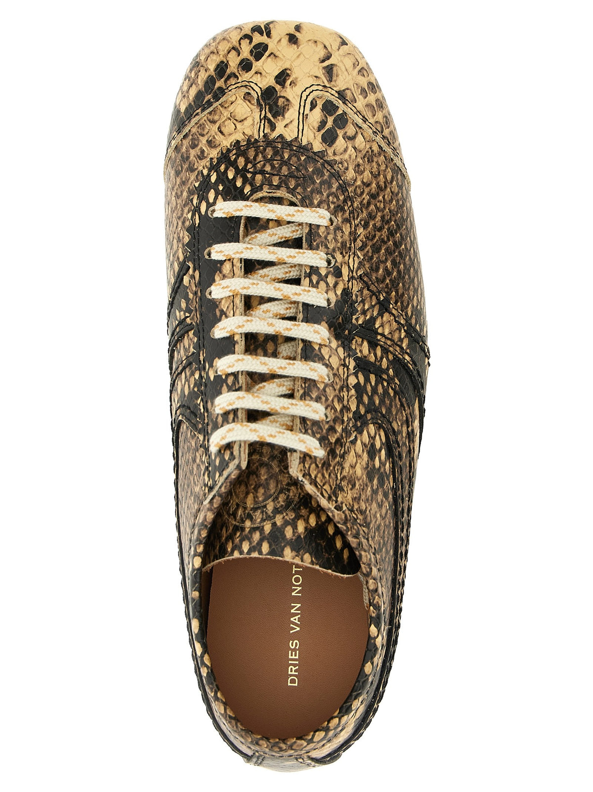 Dries Van Noten Women's Low Top Animal Pattern Sneakers Beige, view 5