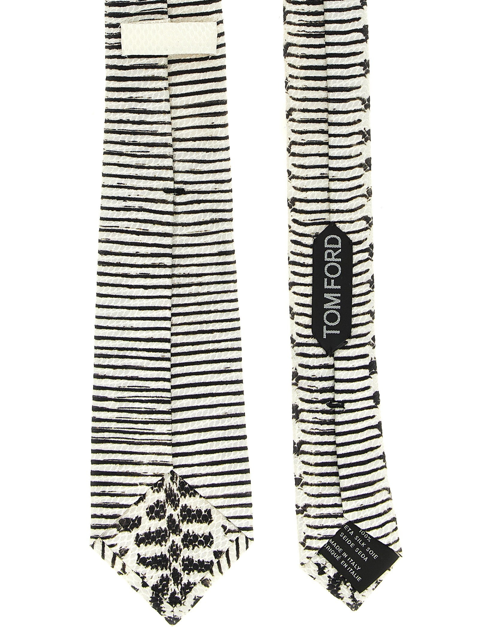 Tom Ford Snake Print Tie Tie White