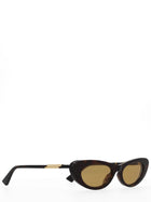 Bottega Veneta Women's Snap Cat Eye Sunglasses Brown, view 2