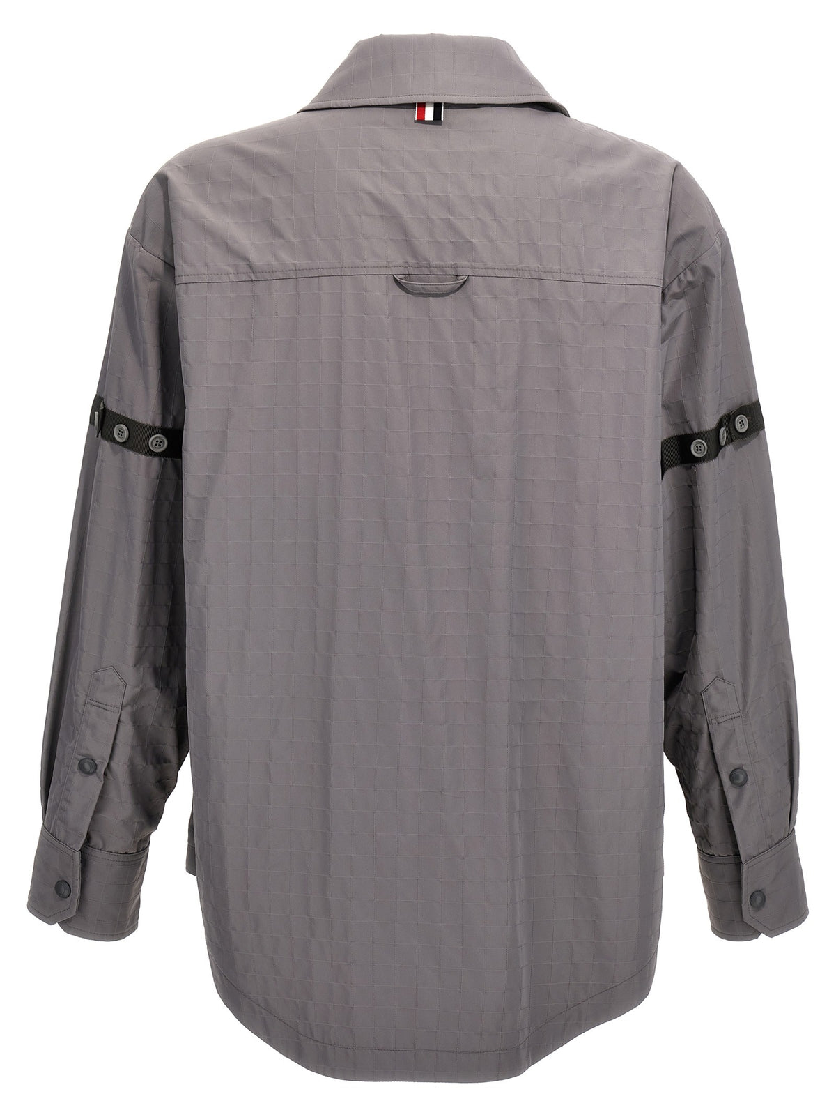 Thom Browne Snap Front Overshirt Grey, view 2