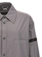 Thom Browne Snap Front Overshirt Grey, view 3