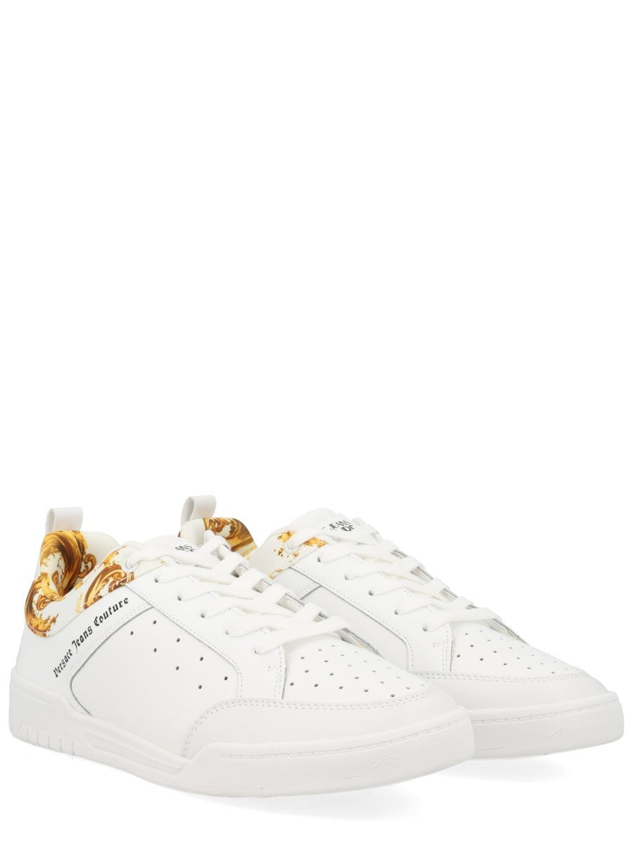 Versace Jeans Couture Men's Sneaker Con Motivo Weave White