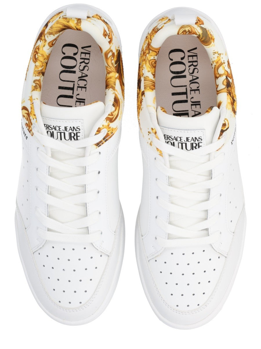 Versace Jeans Couture Men's Sneaker Con Motivo Weave White