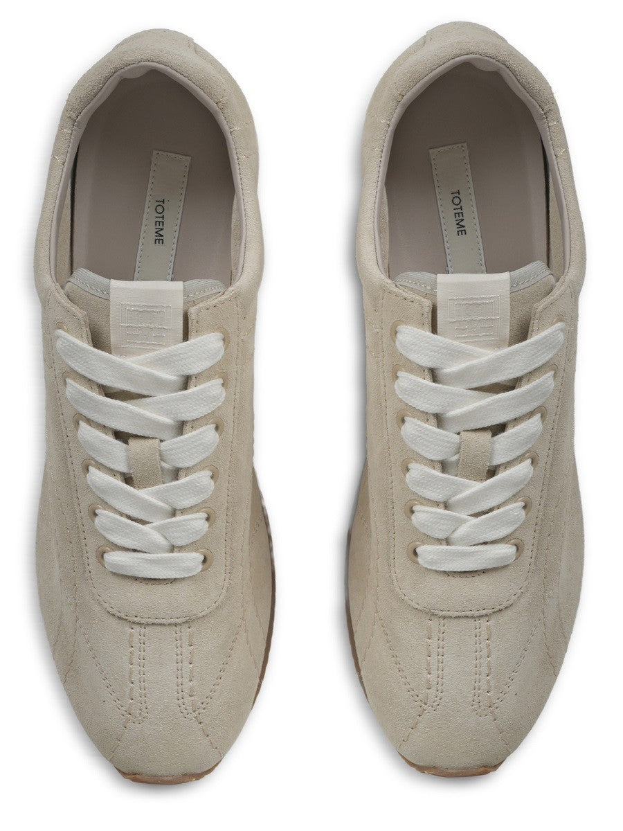 Toteme Women's Sneaker Flex in Suede Beige
