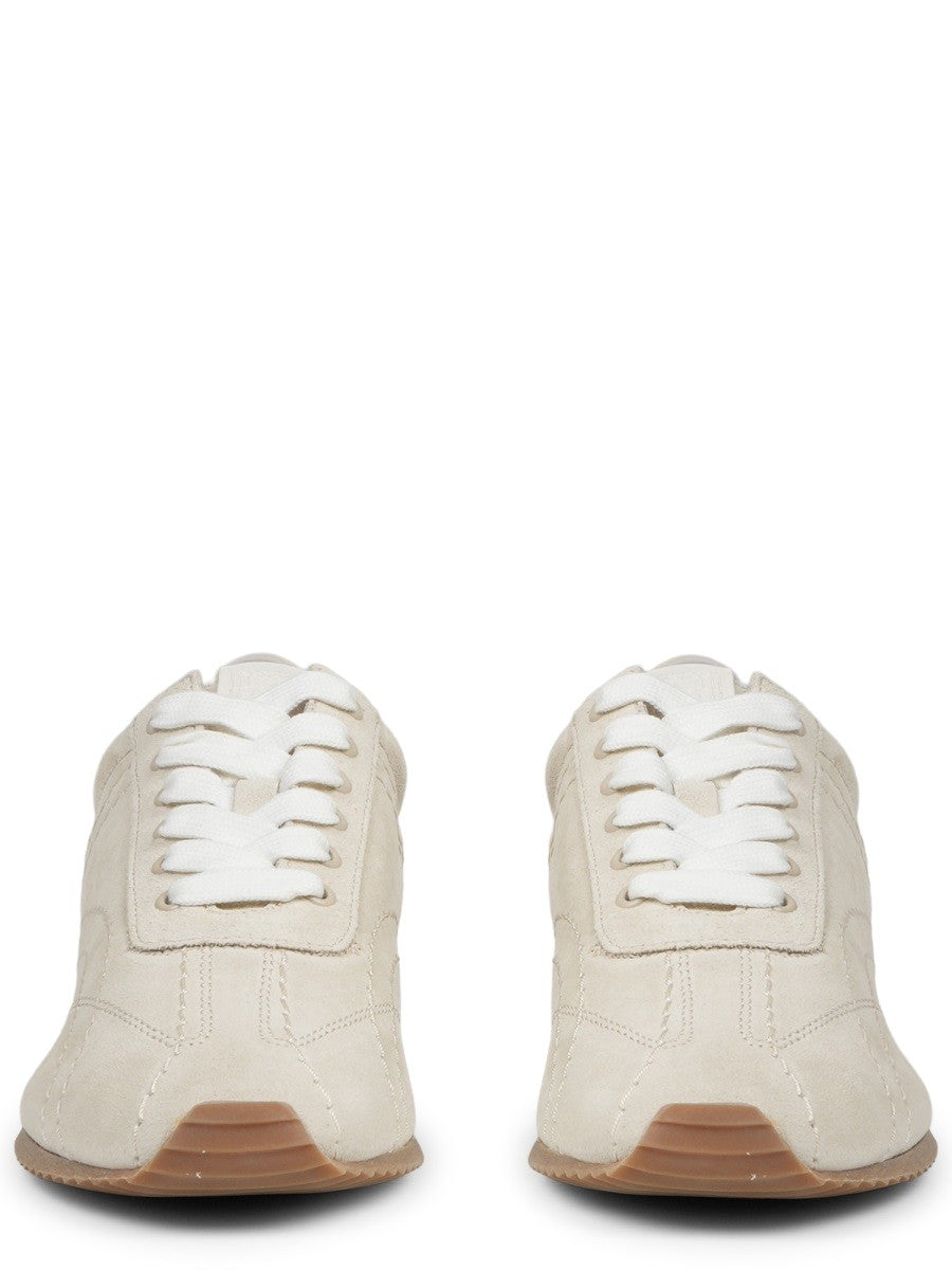 Toteme Women's Sneaker Flex in Suede Beige