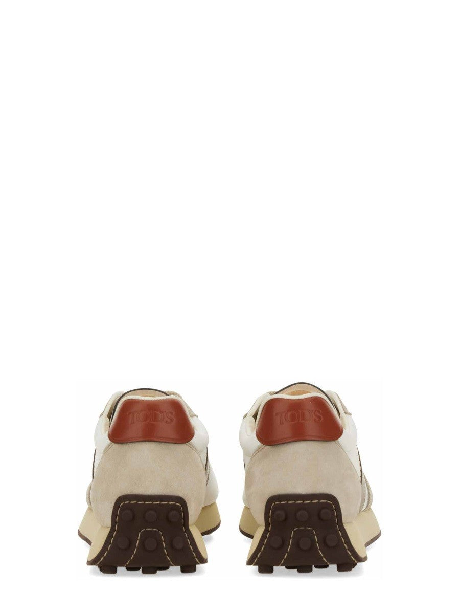 Tod's Women's Leather and Fabric Sneaker Beige