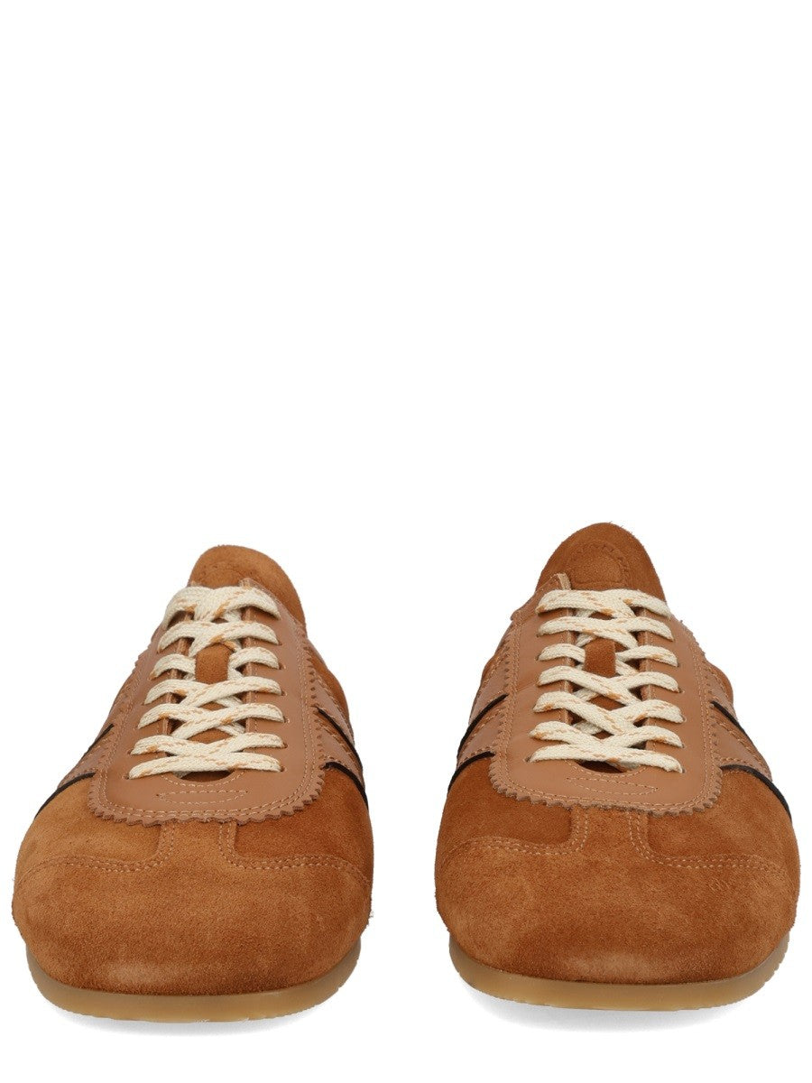 Dries Van Noten Men's Sneaker Mule in Suede Brown