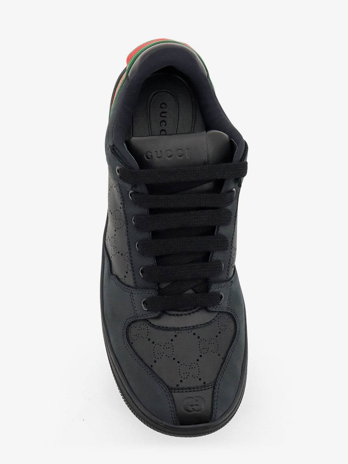 Gucci Men's Screener Leather Sneakers Black, view 5
