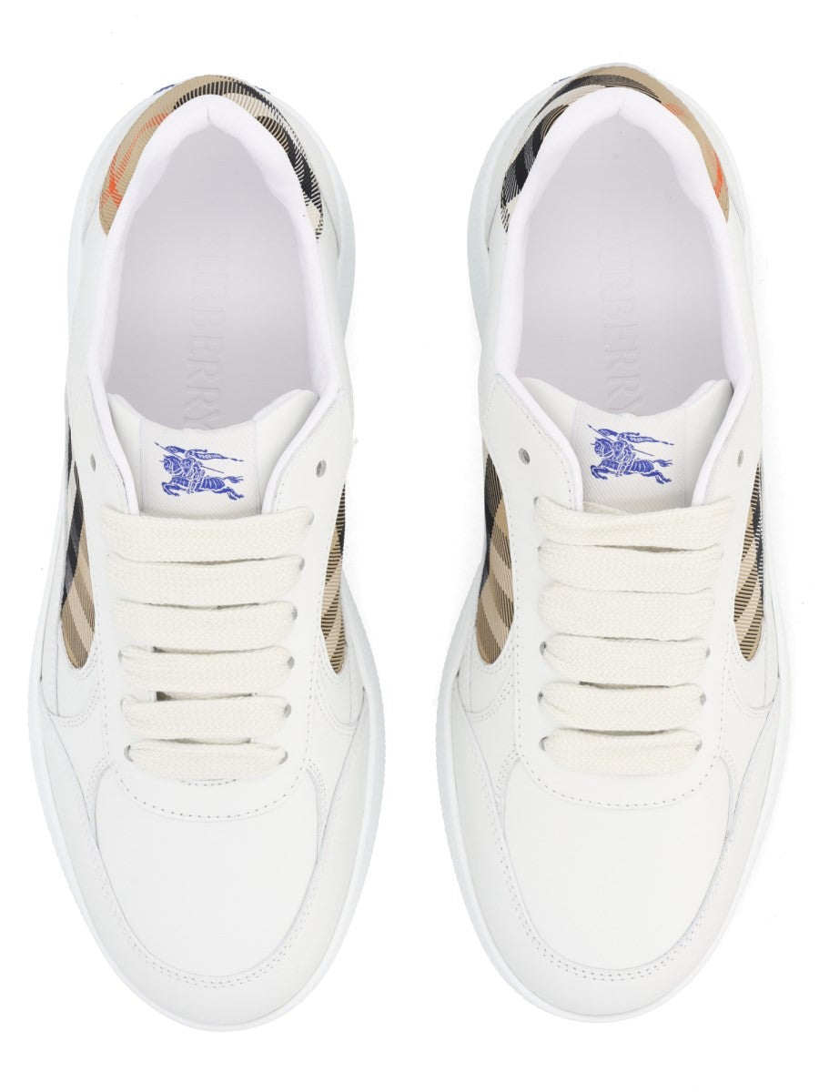 Burberry Men's Sneaker Terrace Con Dettagli Check White