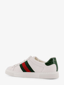 Gucci Men's Leather Sneakers Ace with Banda Web Laterale Green, view 2