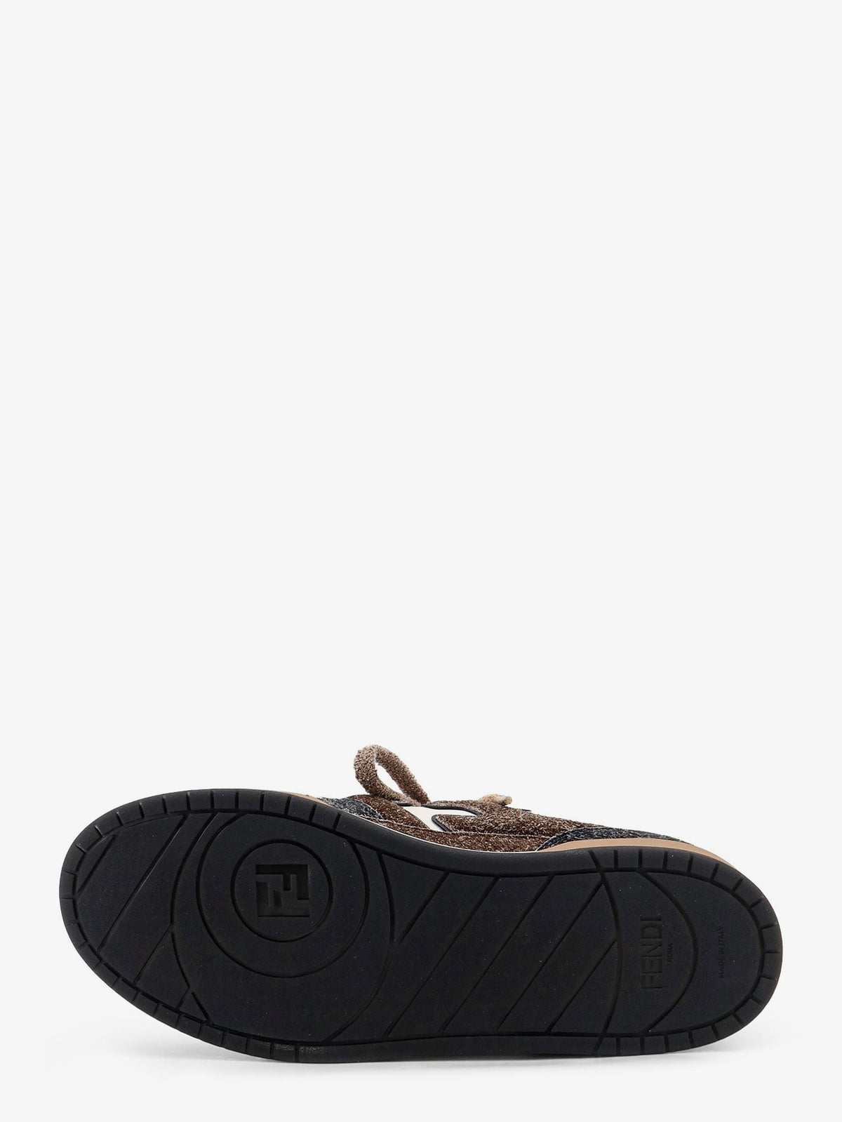 Fendi Men's Leather Bianca Suede Marrone Sneakers Fendi Match White