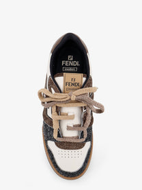 Fendi Men's Leather Bianca Suede Marrone Sneakers Fendi Match White