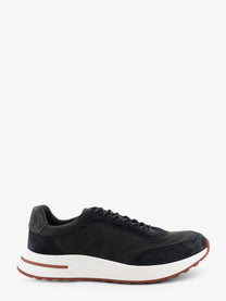 Loro Piana Men's Sneakers Low Top Week End Evo in Nylon Suede Black