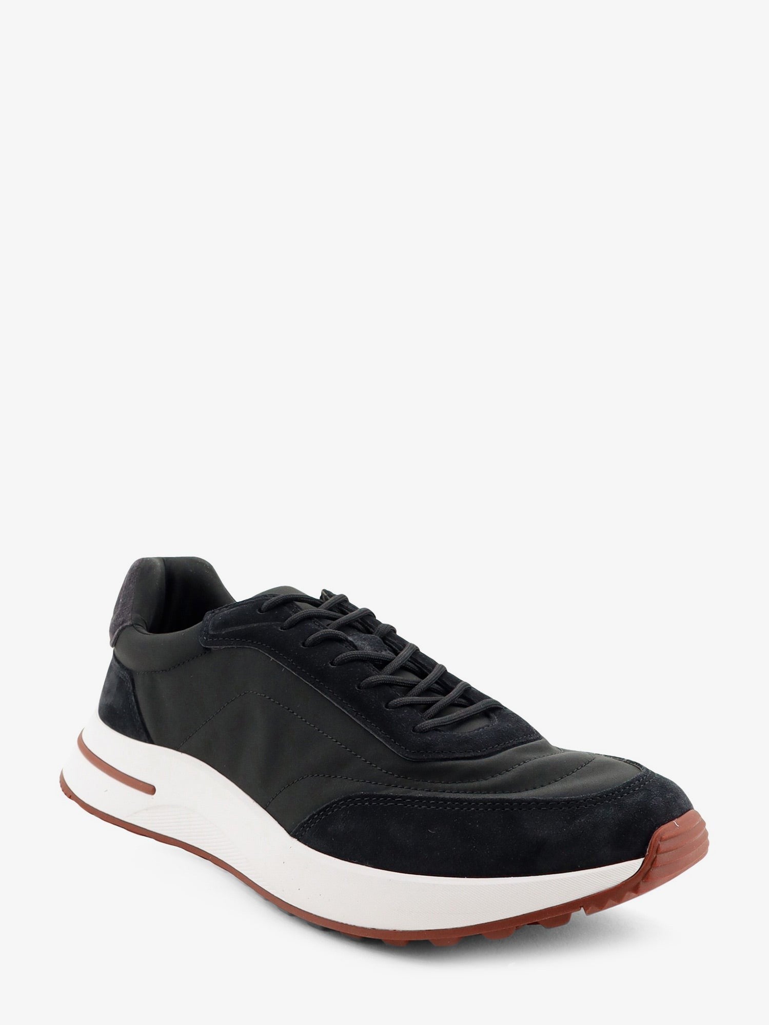 Loro Piana Men's Sneakers Low Top Week End Evo in Nylon Suede Black