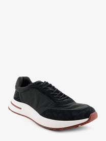 Loro Piana Men's Sneakers Low Top Week End Evo in Nylon Suede Black