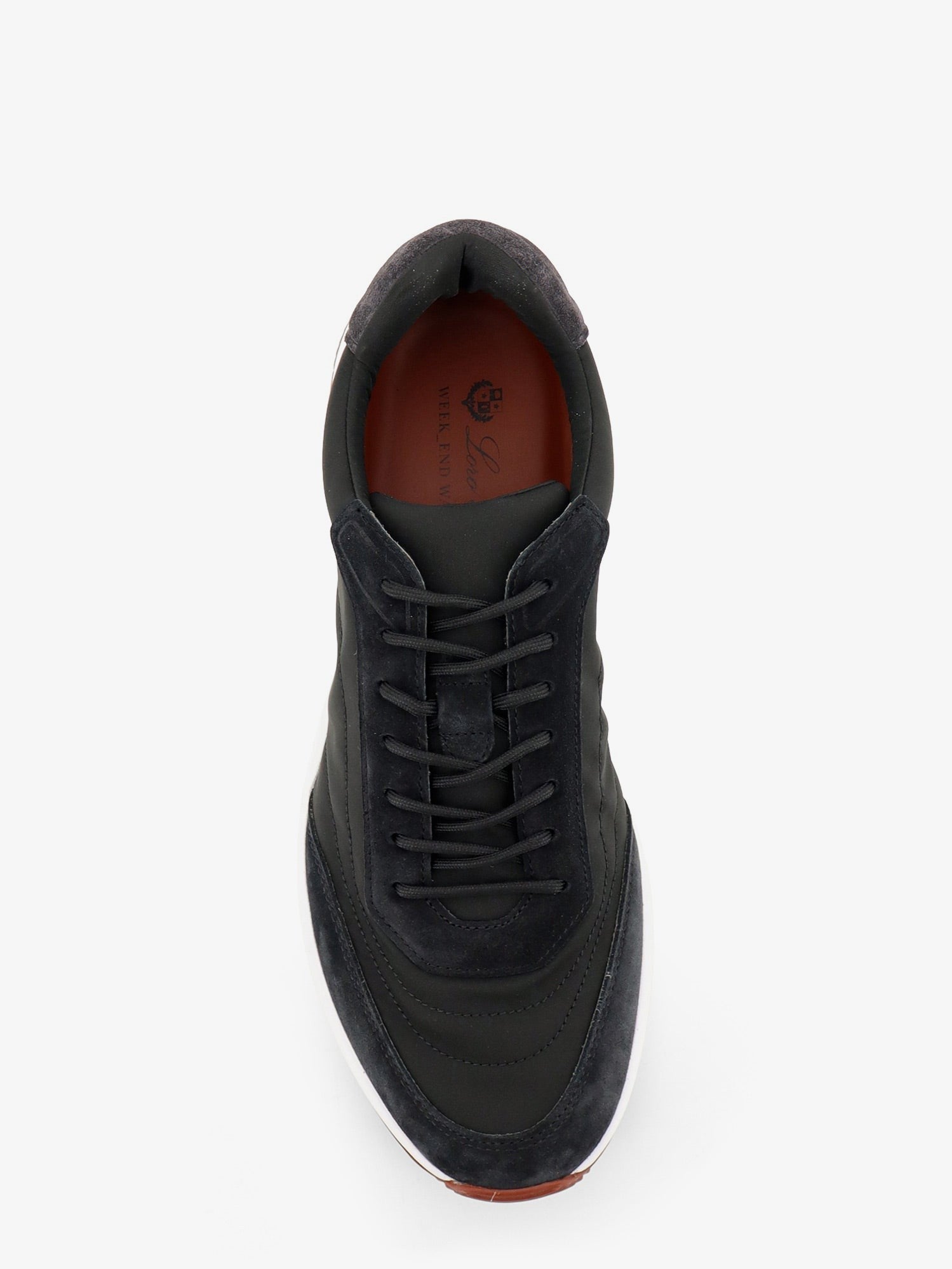 Loro Piana Men's Sneakers Low Top Week End Evo in Nylon Suede Black