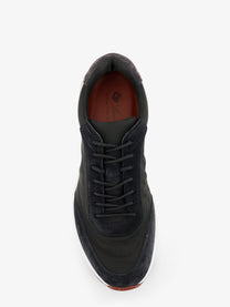 Loro Piana Men's Sneakers Low Top Week End Evo in Nylon Suede Black