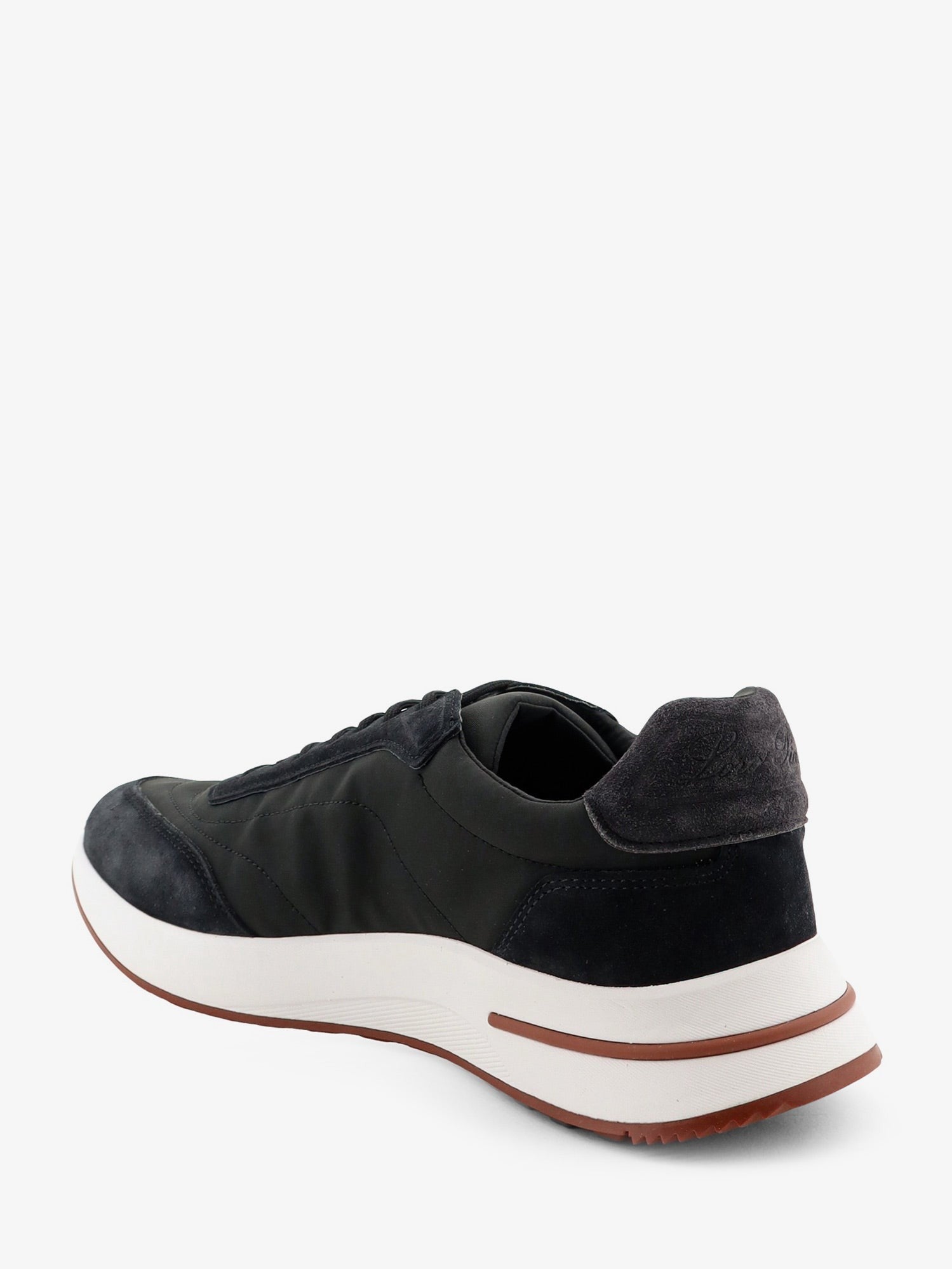 Loro Piana Men's Sneakers Low Top Week End Evo in Nylon Suede Black
