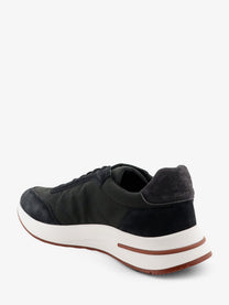 Loro Piana Men's Sneakers Low Top Week End Evo in Nylon Suede Black