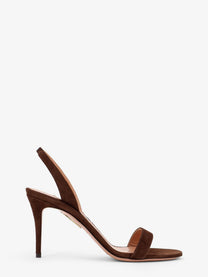 Aquazzura Women's So Nude Suede Sandals Brown